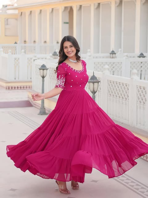 Custom women frock stitched by Bano Stitching Service in Lahore DHA with worldwide delivery