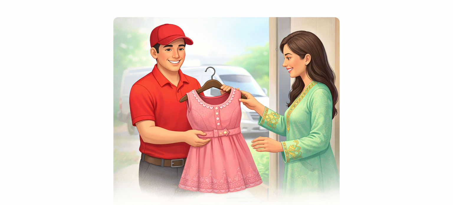 Stitched and delivered dress by Bano Stitching with clean finishing and perfect fitting