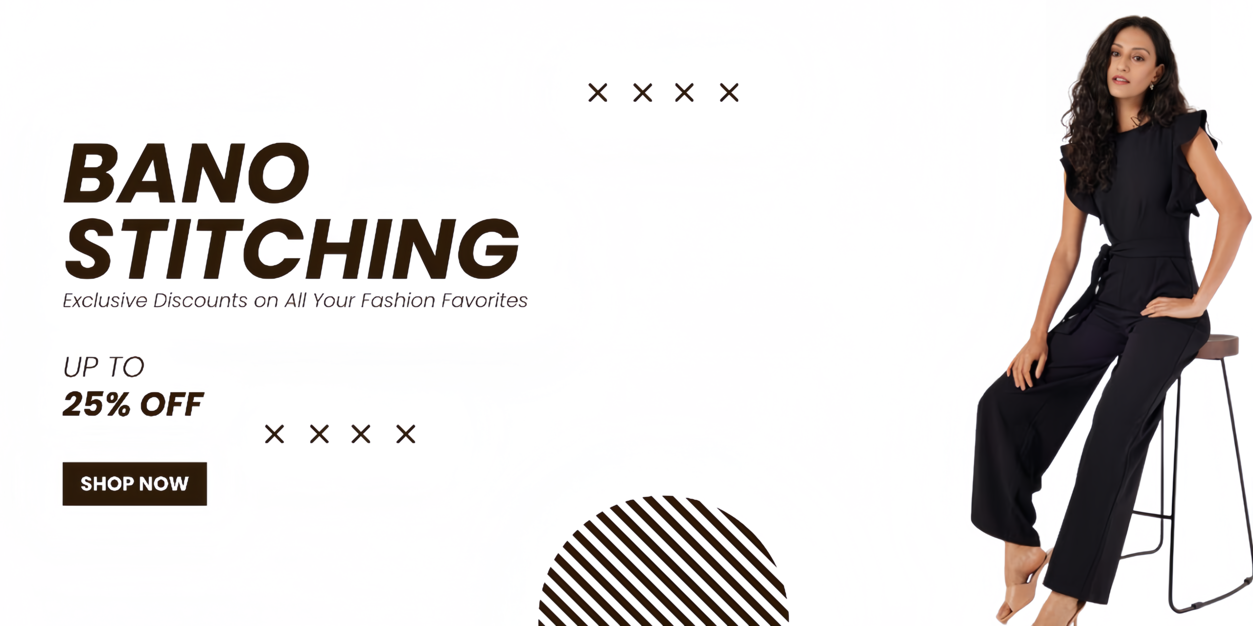 Five professional clothing services including stitching, tailoring course, fabric sourcing, clothes manufacturing, and dropshipping by Bano Stitching