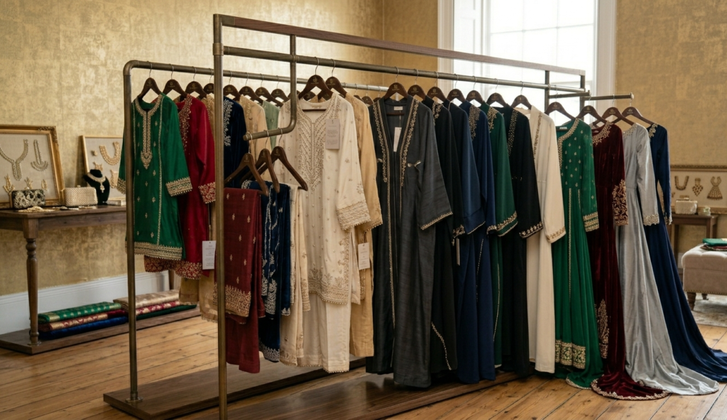 Online tailoring process for custom Pakistani dress stitching from design to delivery