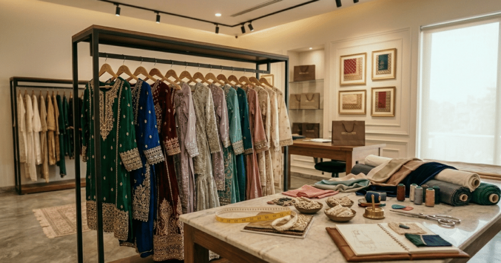 Custom shalwar kameez stitching online for women from Lahore
