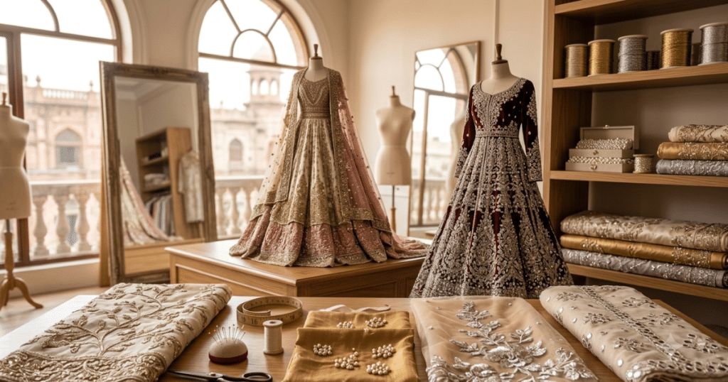 Bridal dress stitching guide for custom Pakistani wedding outfits